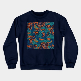 Orange and Teal Palms and Bananas Crewneck Sweatshirt